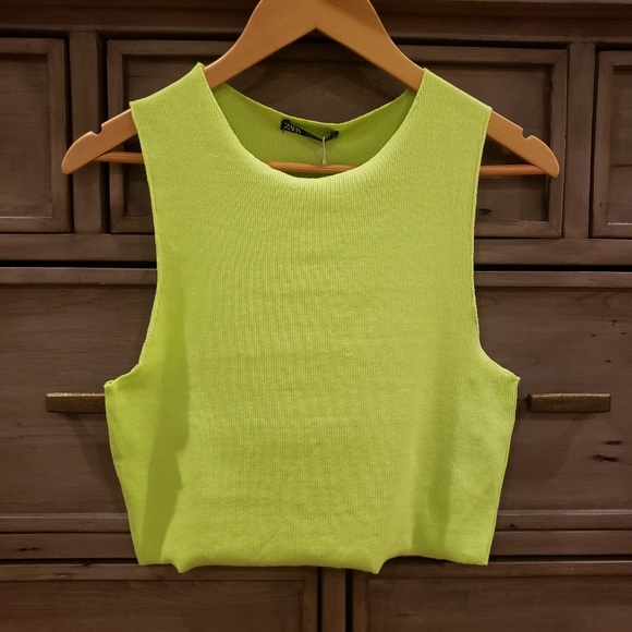 neon yellow top zara